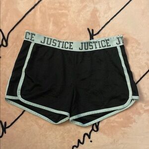 Justice Black Shorts with Gray Trim